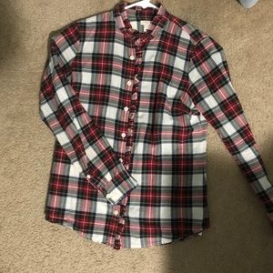 J crew ruffle button up